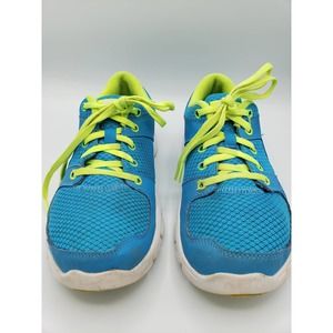 Nike Flex Experience RN Run Sneakers Womens Blue and Neon Green Size 7